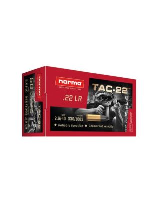 RIMFIRE NORMA CAL 22 LR TAC-22 40GR/2.6G